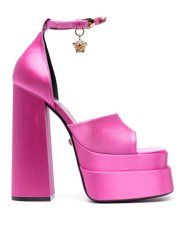 VERSACE: sandals - Medusa charm platform sandals