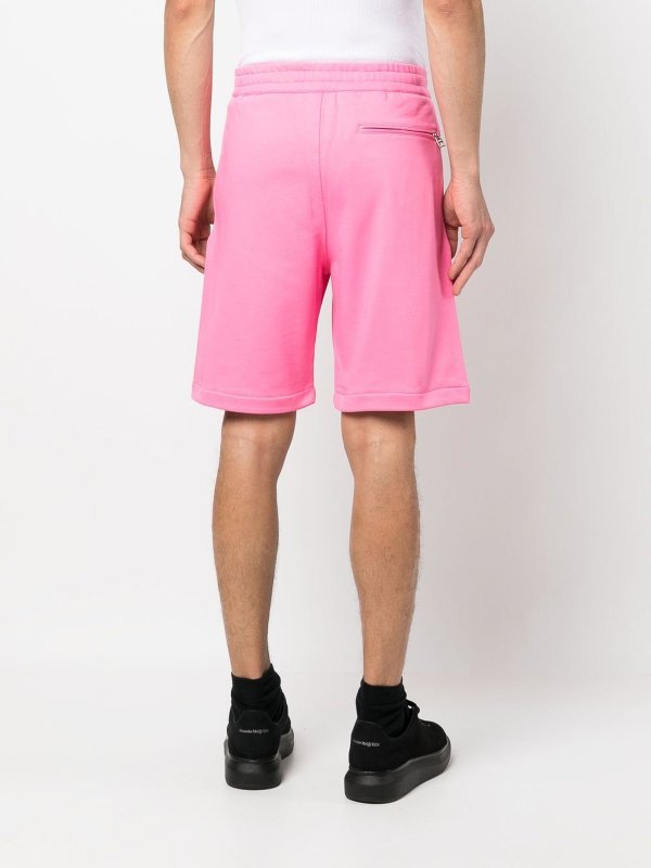 Shorts in cotone con stampa logo shop online: ALEXANDER MCQUEEN