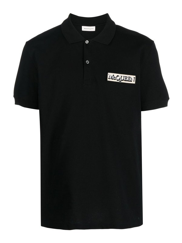 ALEXANDER MCQUEEN: polo shirts - Logo-patch polo shirt