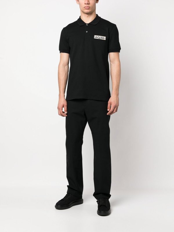 ALEXANDER MCQUEEN: polo shirts online - Logo-patch polo shirt