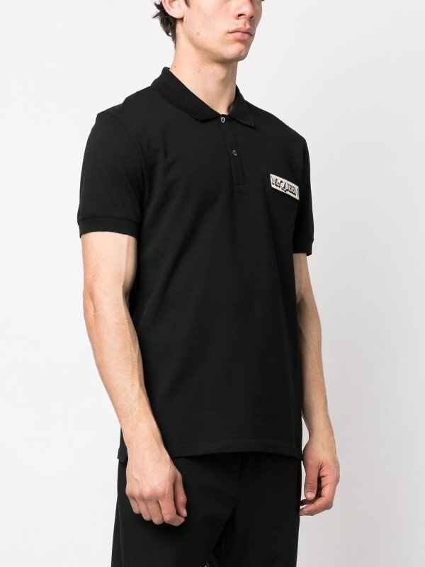 iKRIX ALEXANDER MCQUEEN: polo shirts - Logo-patch polo shirt