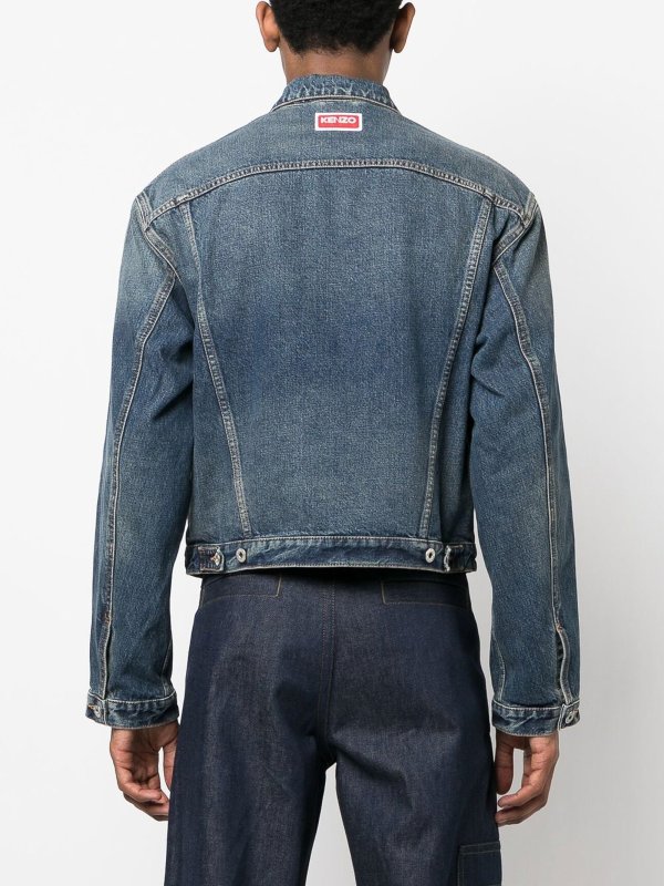 Cropped denim jacket shop online: KENZO