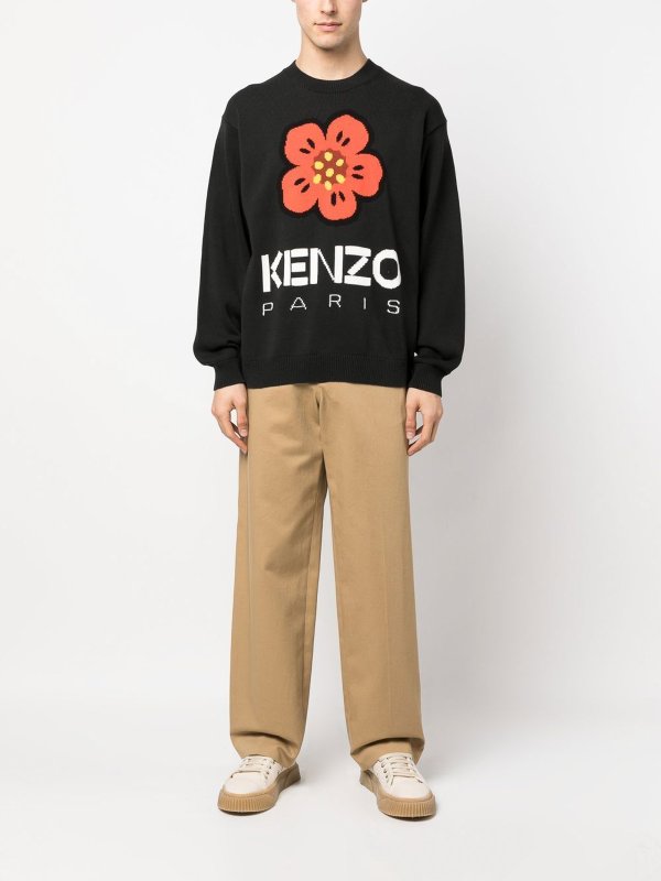 KENZO: Strickpullover mit Rundhalsausschnitt online - Rundhalspullover - Schwarz