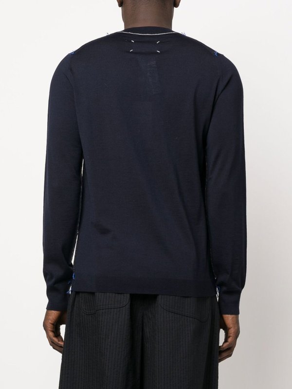 Pull Col Rond - Bleu shop online: Maison Margiela