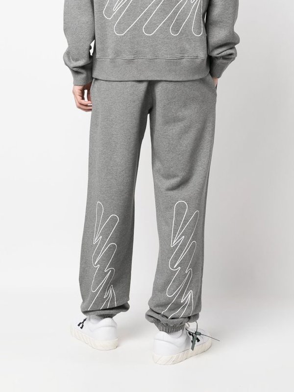 OFF-WHITE: tracksuit bottoms online - Wave diagonal trucksuit bottom