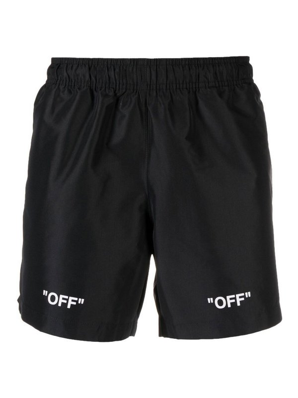 OFF-WHITE: 水着 - スイムショーツ/スイムトランクス - 黒