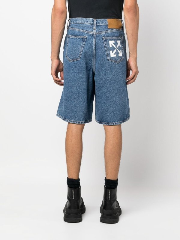 Logo patch shorts shop online: OFF-WHITE