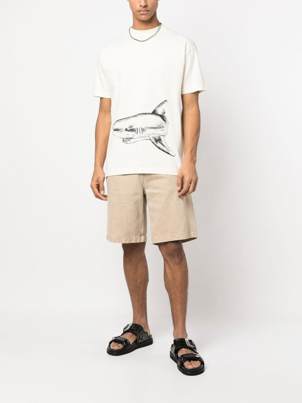 Palm Angels: t-shirts online - Broken shark Tee