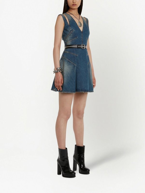 ALEXANDER MCQUEEN: Robes courtes online - Robe Courte - Bleu