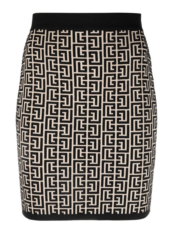 Balmain: mini skirts - Jacquard knitted skirt