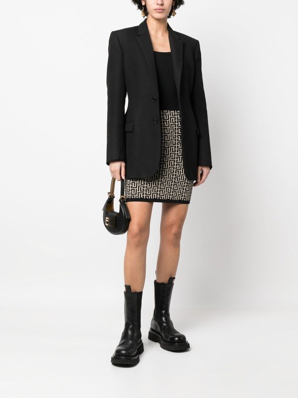 Balmain: mini skirts online - Jacquard knitted skirt