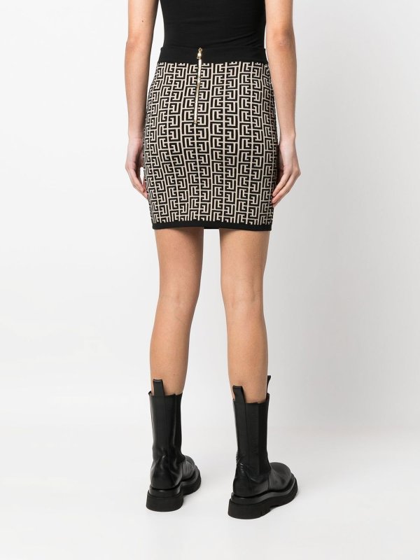 Jacquard knitted skirt shop online: Balmain