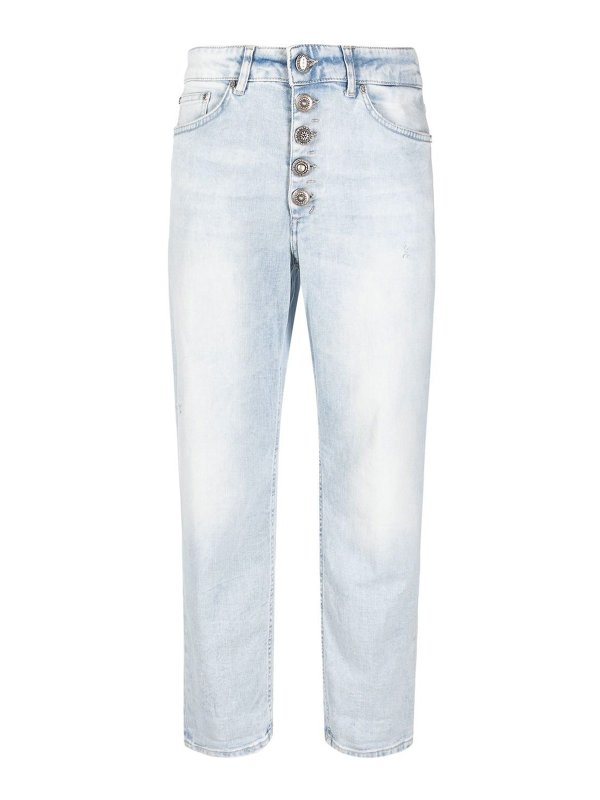 DONDUP: straight leg jeans - Mid rise faded jeans