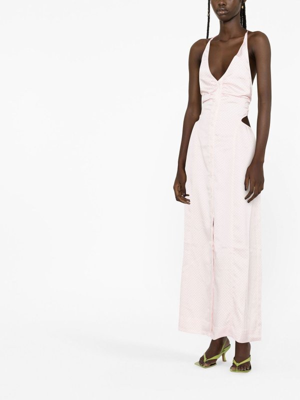 GANNI: abiti lunghi online - Abito lungo con collo alto