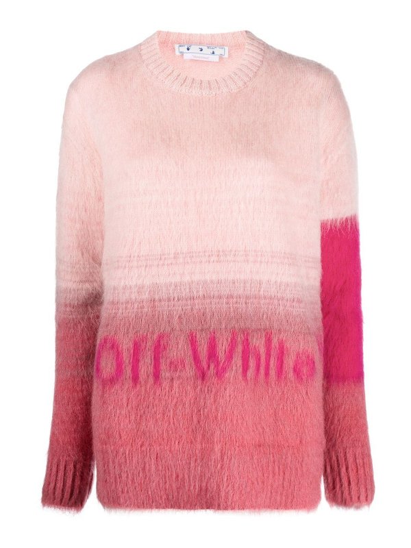 OFF-WHITE: Pull col rond - Pull Col Rond - Rouge