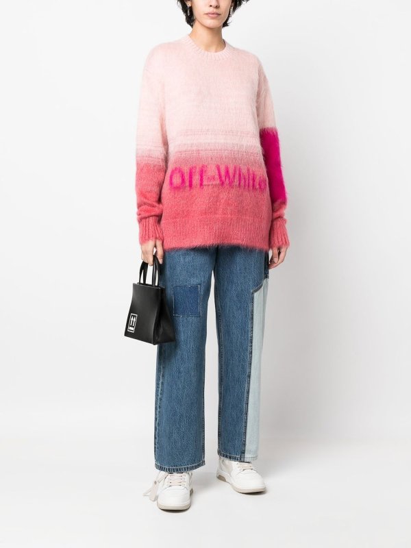 OFF-WHITE: Pull col rond online - Pull Col Rond - Rouge