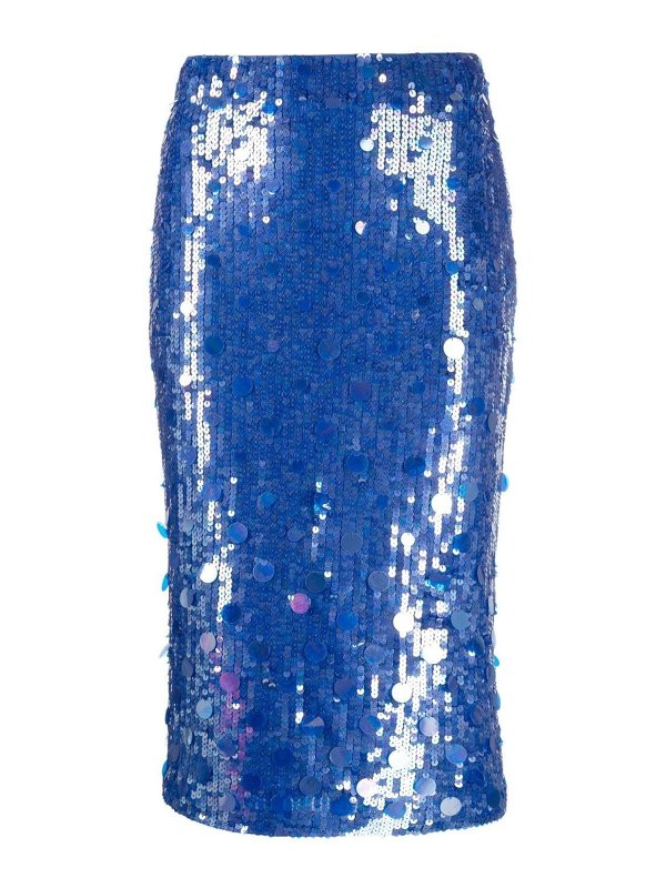 P.A.R.O.S.H.: Knielange und Midi Röcke - Midirock - Blau