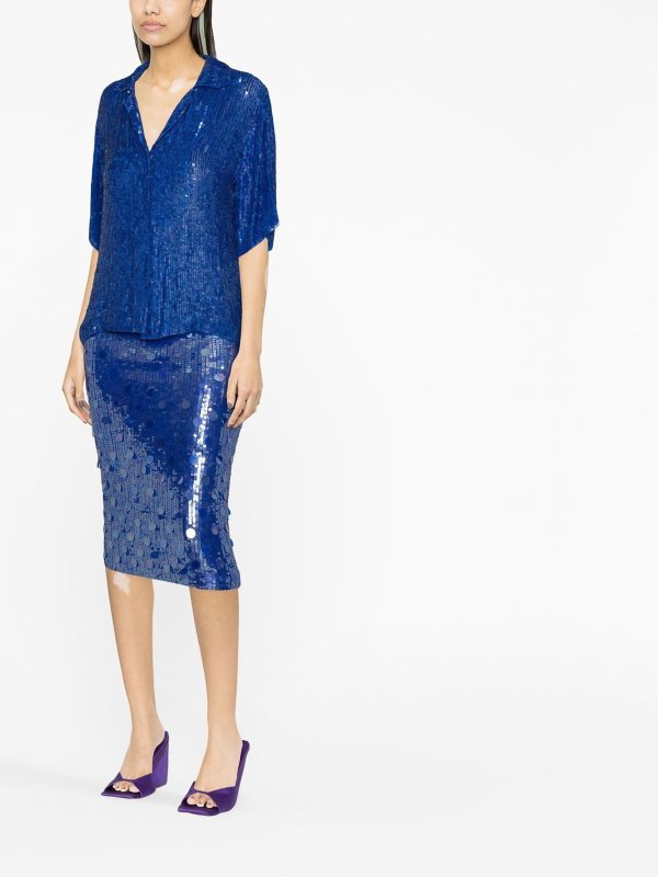 P.A.R.O.S.H.: Knielange und Midi Röcke online - Midirock - Blau