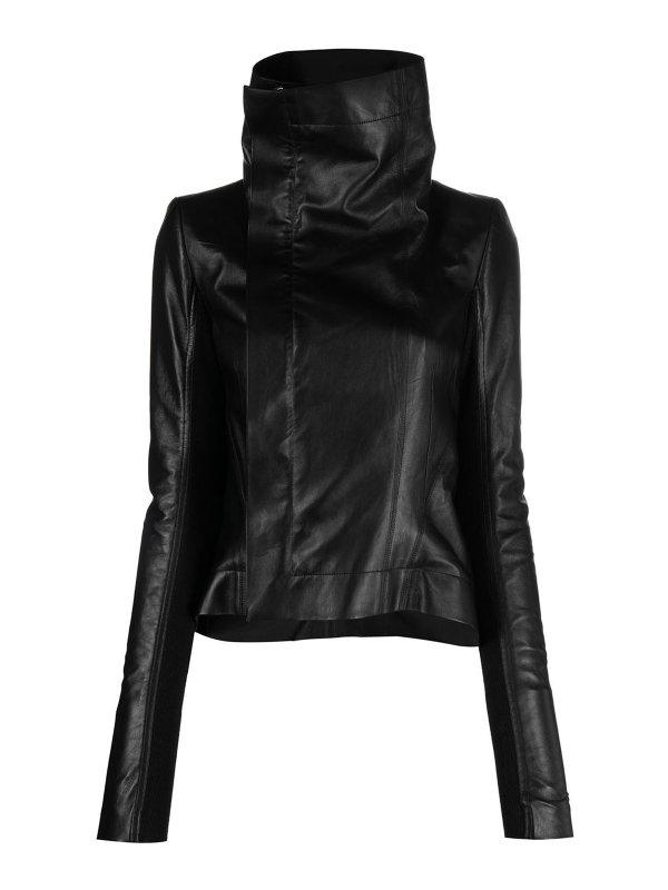 RICK OWENS: leather jacket - Zipped leather jacket