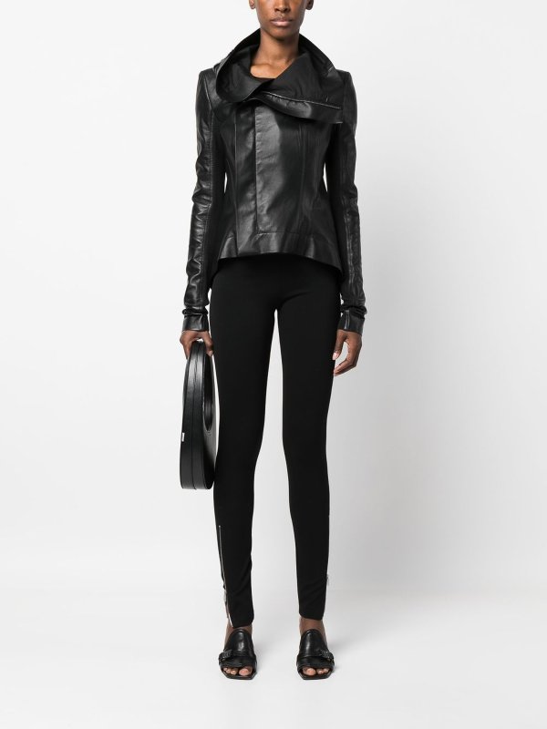 RICK OWENS: leather jacket online - Zipped leather jacket