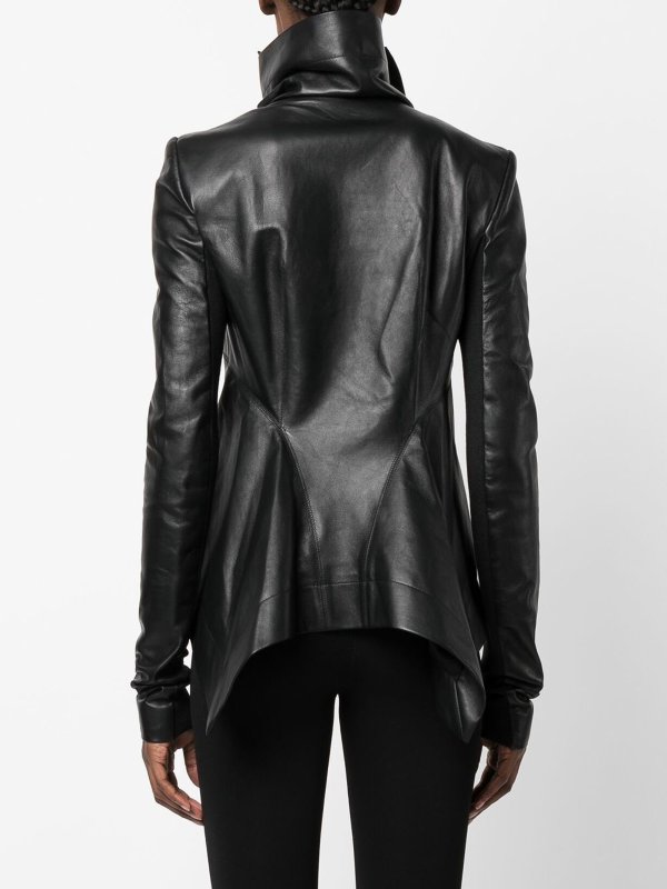 Zipped leather jacket shop online: RICK OWENS