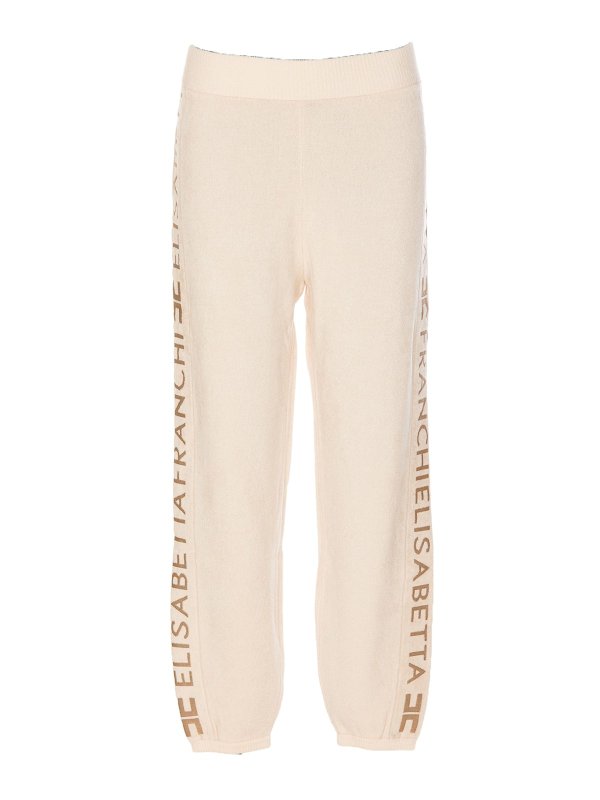 ELISABETTA FRANCHI: スウェットパンツ - トラックスーツ ボトムス - 白