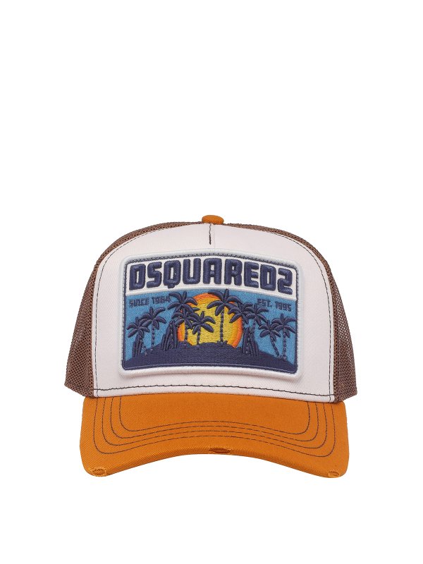DSQUARED2: hats & caps - Print d2 patch baseball cap