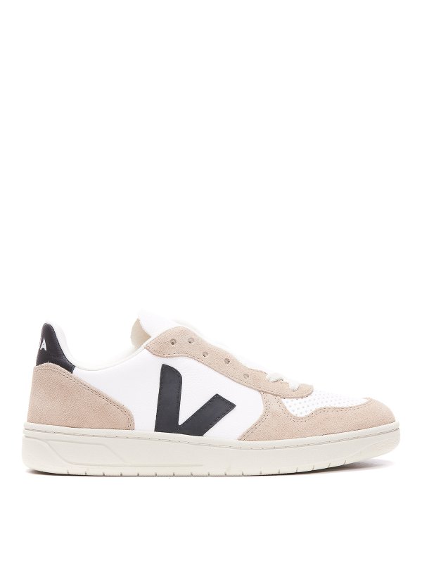 VEJA: trainers - White and pink logoed sneakers