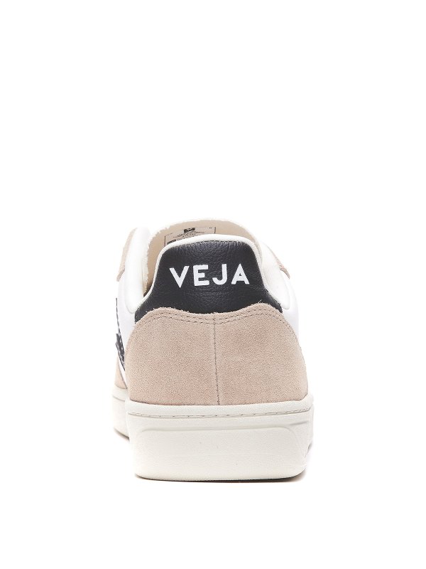 White and pink logoed sneakers shop online: VEJA