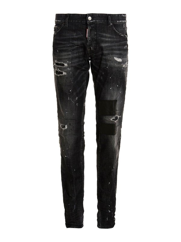 DSQUARED2: Jeans pitillos - Vaqueros Pitillos - Negro