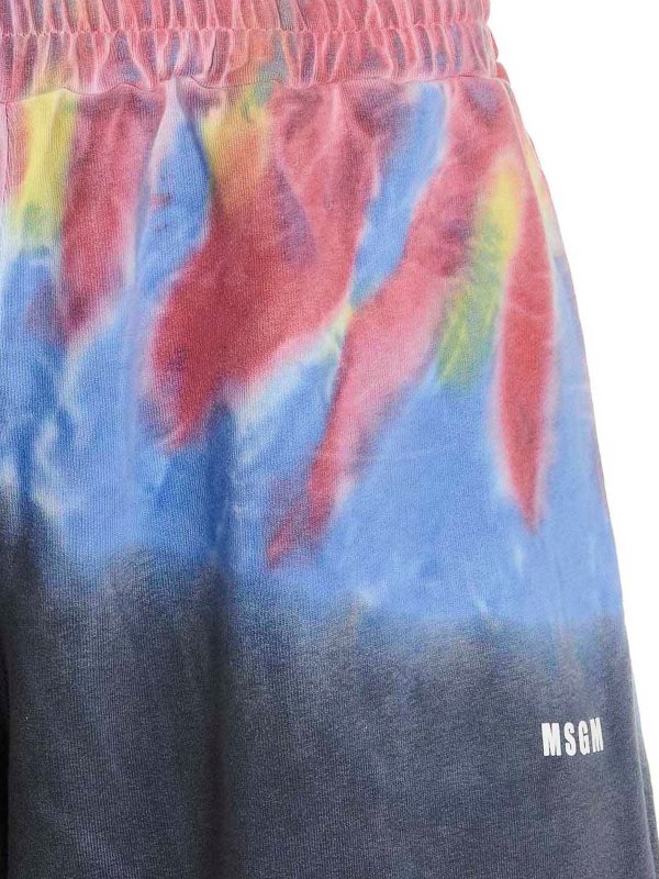 The Best Shops m.s.g.m.: Trousers Shorts - Logo print tie dye bermuda shorts