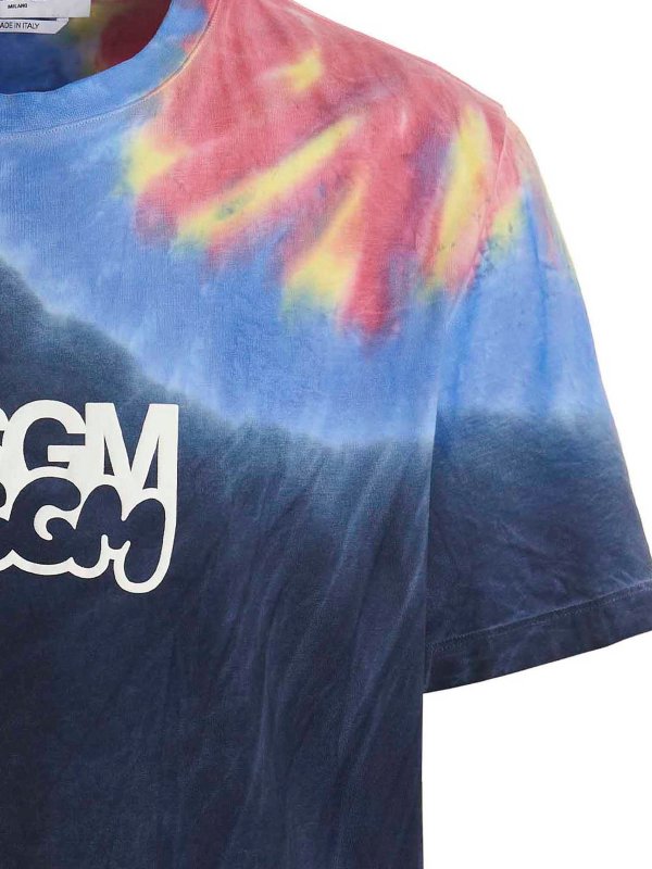 iKRIX m.s.g.m.: t-shirts - Logo print tie dye T-shirt by burro studio