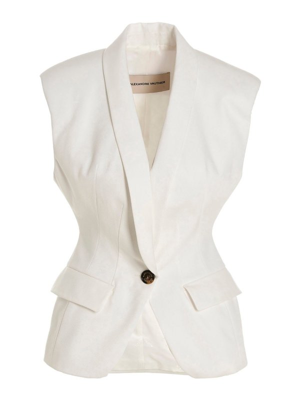 ALEXANDRE VAUTHIER: ベスト＆チョッキ - ウェストコート/ジレ - 白