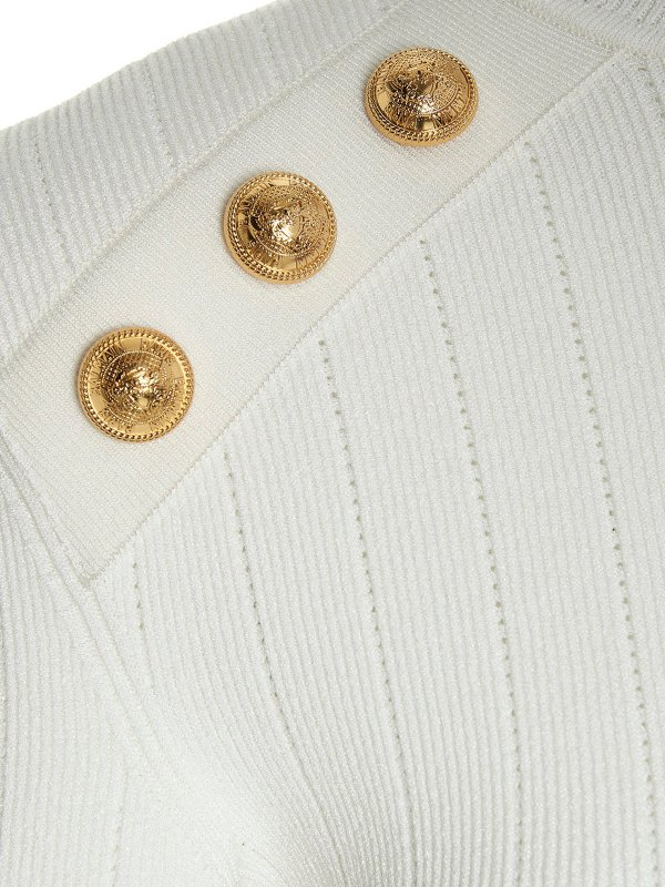 Logo buttons turtleneck sweater shop online: Balmain