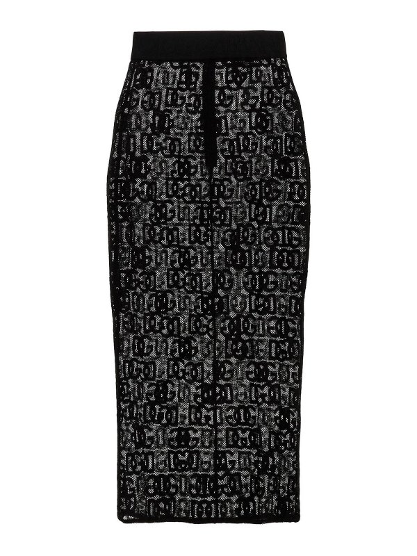 DOLCE & GABBANA: ロングシャツ - ロングスカート - 黒