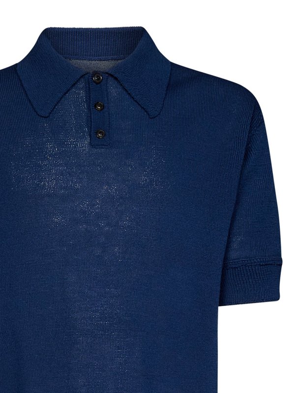 iKRIX Maison Margiela: polo shirts - Blue cotton polo