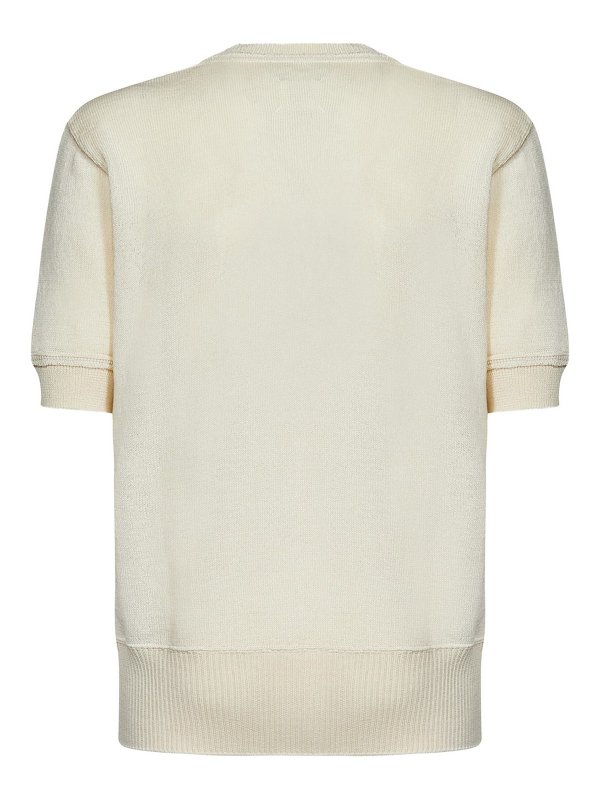 Maison Margiela: Pull col rond online - Pull Col Rond - Blanc