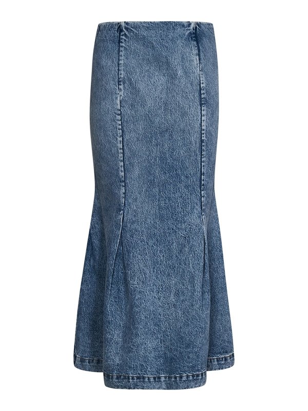 KHAITE: Knee length skirts & Midi - Flared denim skirt