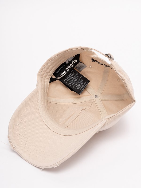 Ripped logo cap shop online: Palm Angels