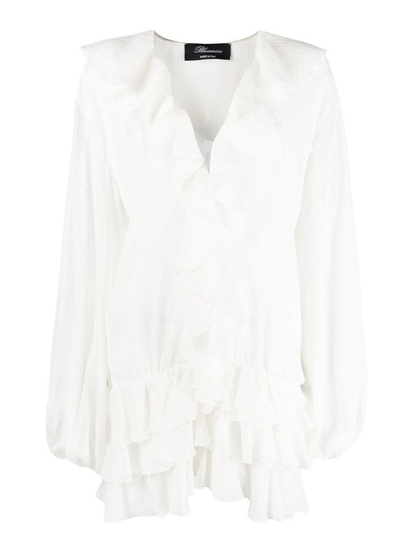 BLUMARINE: blouses - Long blouse with flounces