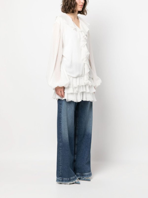 BLUMARINE: blouses online - Long blouse with flounces