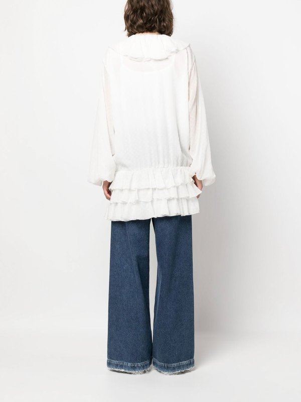 Long blouse with flounces shop online: BLUMARINE