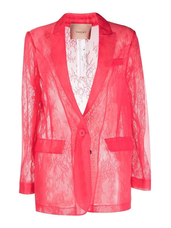 TWINSET: ブレザー - ブレザー - ピンク