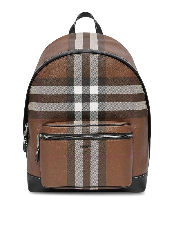 BURBERRY: backpacks - Tartan patterned backpack with pocket