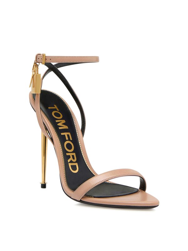 TOM FORD: sandals online - Leather sandals with strap and padlock