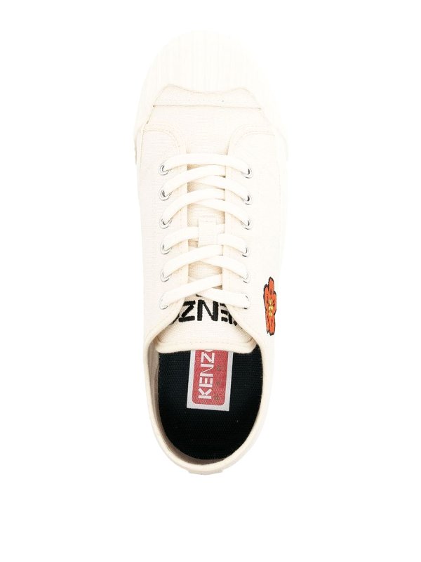 Embroidered-motif canvas sneakers shop online: KENZO
