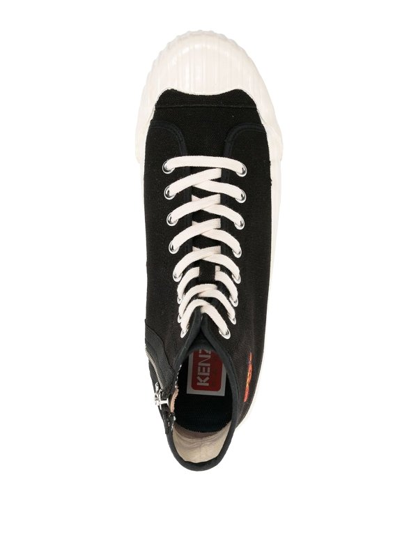 Embroidered-motif high canvas sneakers shop online: KENZO