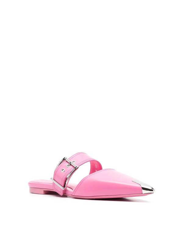 ALEXANDER MCQUEEN: sabot online - Mules bassi con punta metallizzata