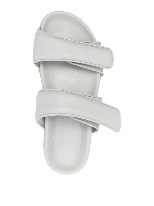 Double-strap leather flat sandals shop online: GIA BORGHINI