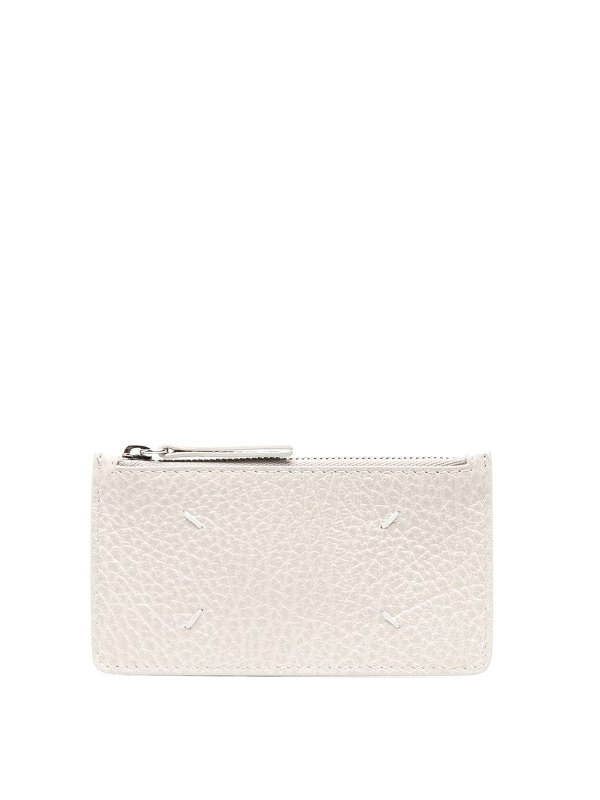 Maison Margiela: wallets & purses - Four-stitch logo zip-up wallet
